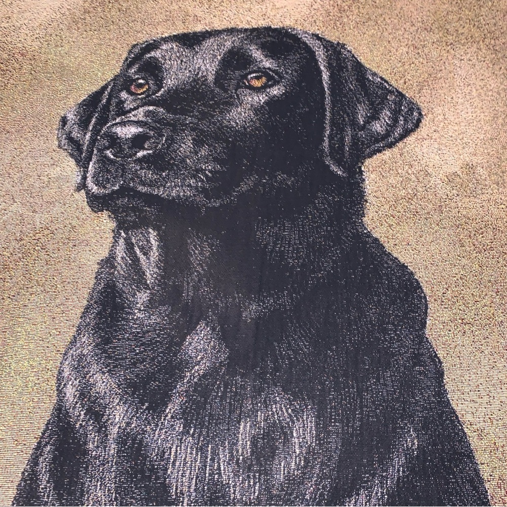 Robert J May Throw Blanket Black Labrador Dog Tapestry Style MSRP $70 - Picture 2 of 4